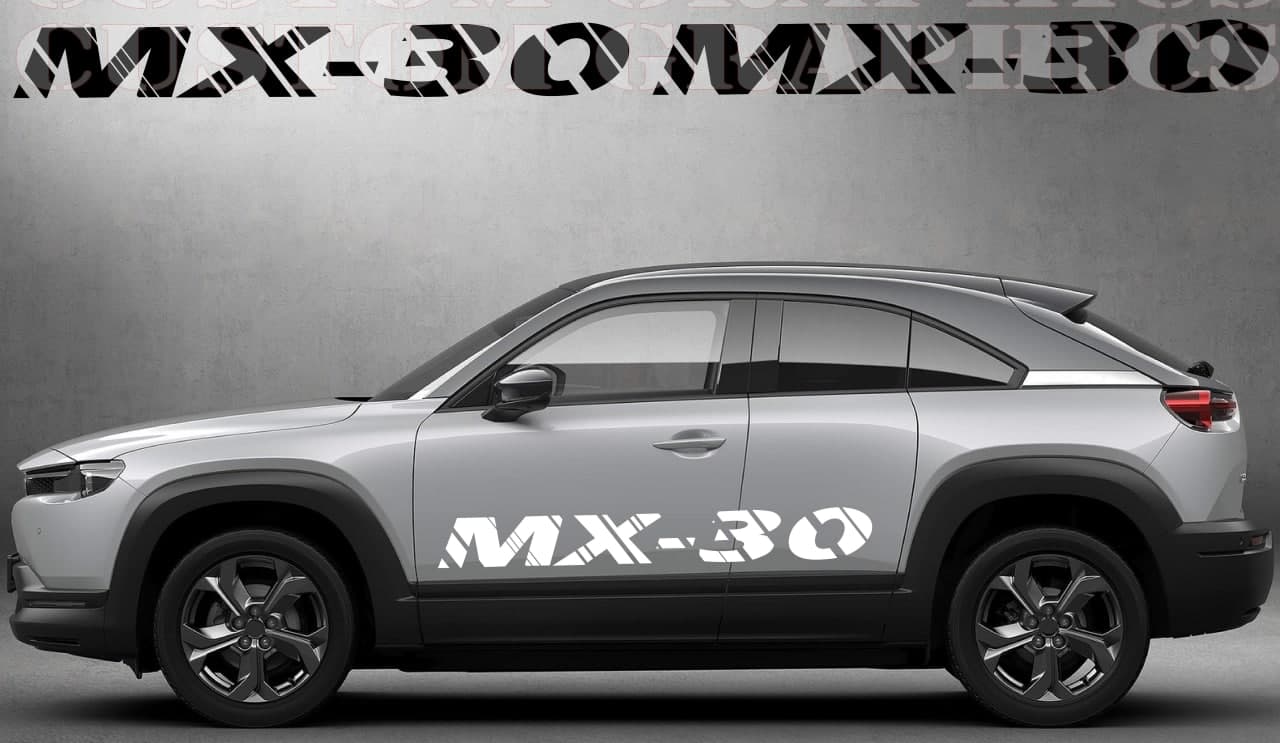 New Sticker Compatible with Mazda MX-30 Vinyl Stripes Decals Name Design
