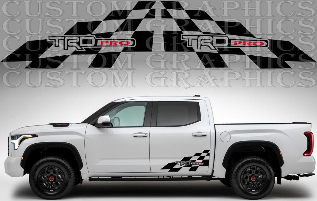 Vinyl Graphics 2x pattern Block rear Design Vinyl Stripes Compatible With Toyota Tundra