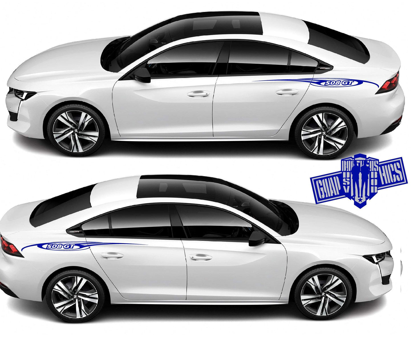 Custom Door Decal Vinyl Racing Stripe Stickers For Peugeot 508 - Brothers-Graphics