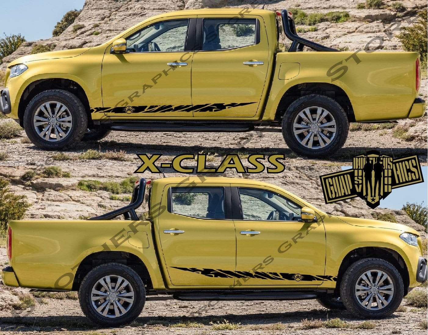 Decal Sticker Vinyl Side Racing Stripes for Mercedes Benz X-Class - Brothers-Graphics