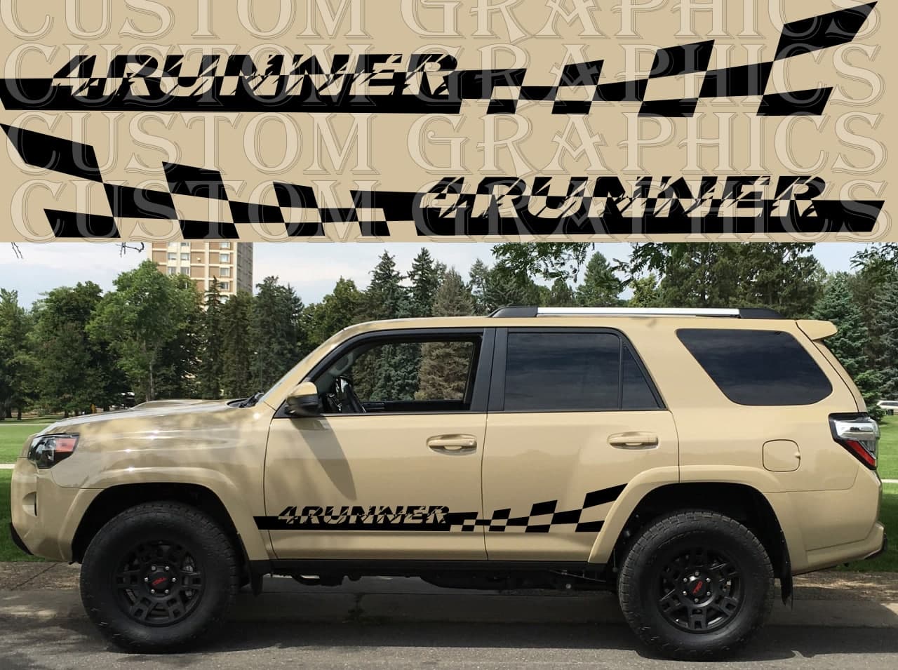 Vinyl Graphics Finish Logo Design Vinyl Stripes Compatible with Toyota 4Runner TRD-Pro 2022-4X4