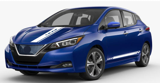 Premium Vinyl Sticker Compatible With Nissan Leaf Complect Hood & Doors Honey Line Design