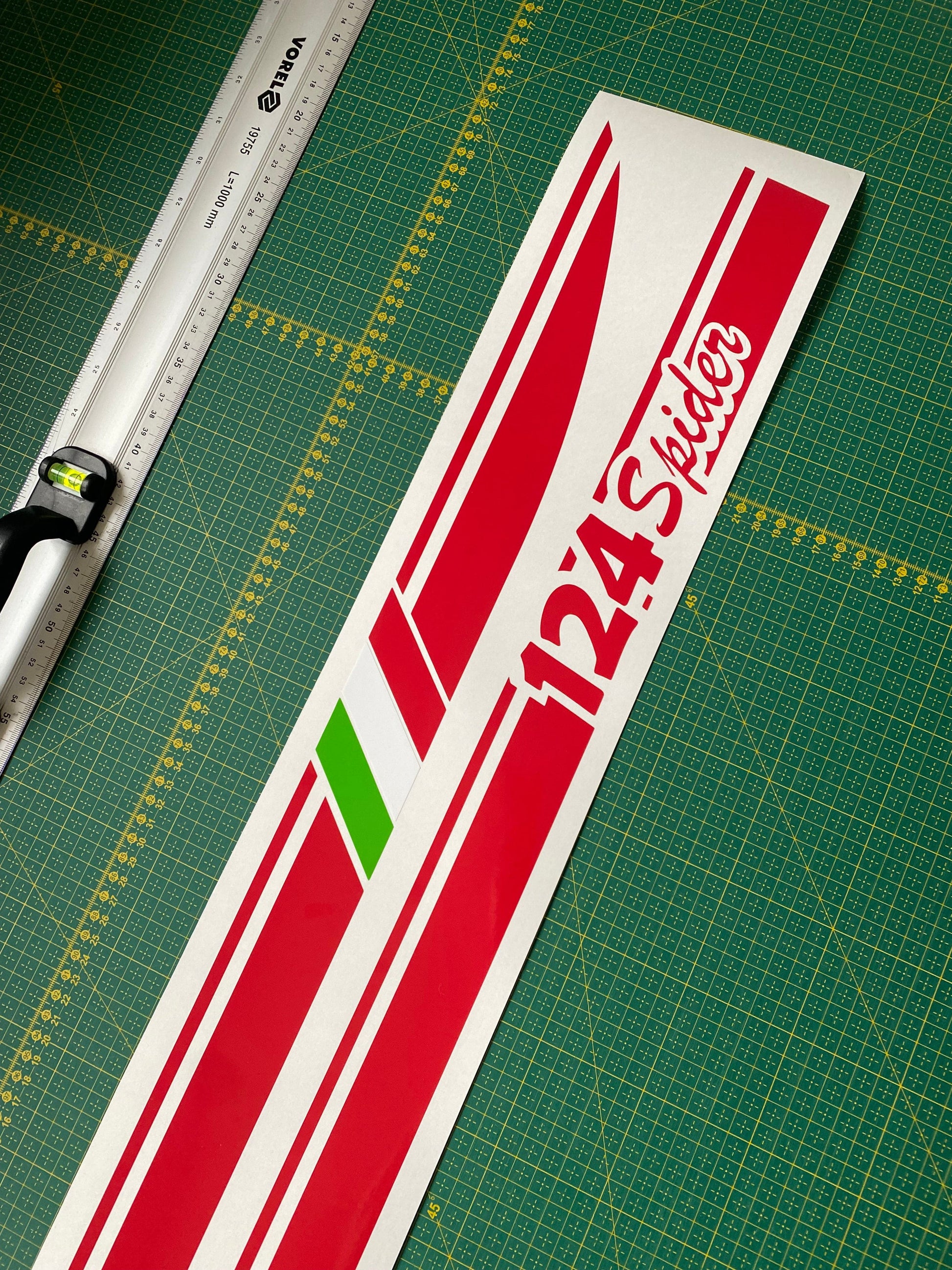Premium Stickers Compatible with Fiat Spider 124 Italian Flag Design BFF