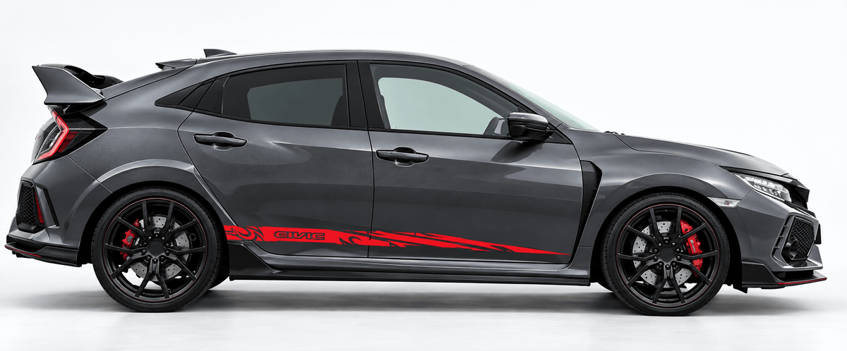 Graphic Line Stickers Compatible With Honda Civic, All Models Size