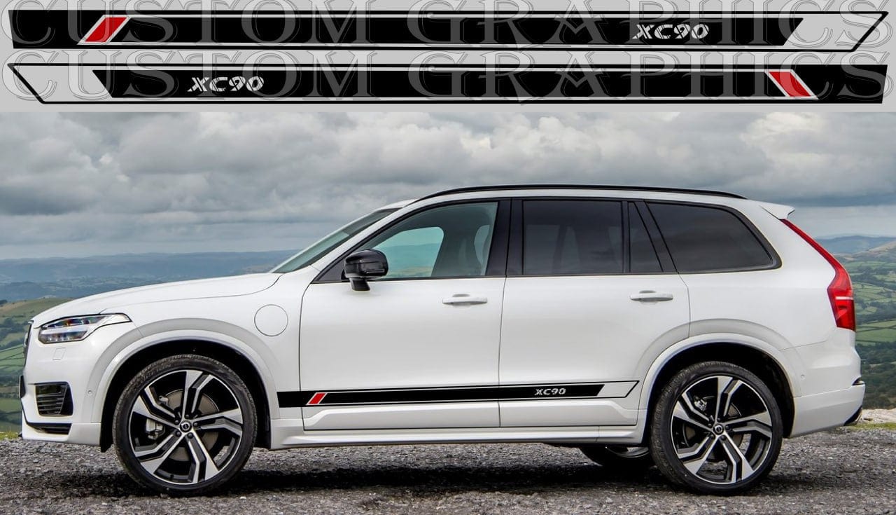 Premium Vinyl Sticker Racing Stripes Compatible With Volvo XC90 2 color Best Design