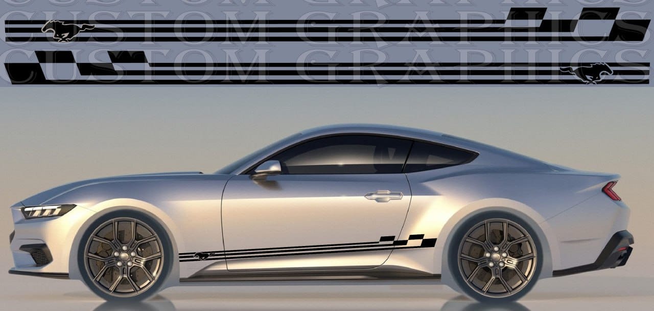 Premium Sticker Vinyl Stripes Compatible With Ford Mustang | Figure Design