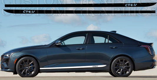 Sticker Vinyl Stripes Compatible with Cadillac CT4 V 2020 Classic Design Body Kit