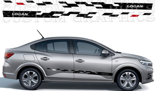 Block Line Design Stickers Compatible With Dacia Logan