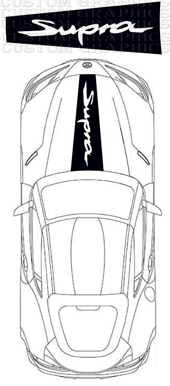 Premium Vinyl Sticker Compatible With Toyota Supra New Unique Hood Design