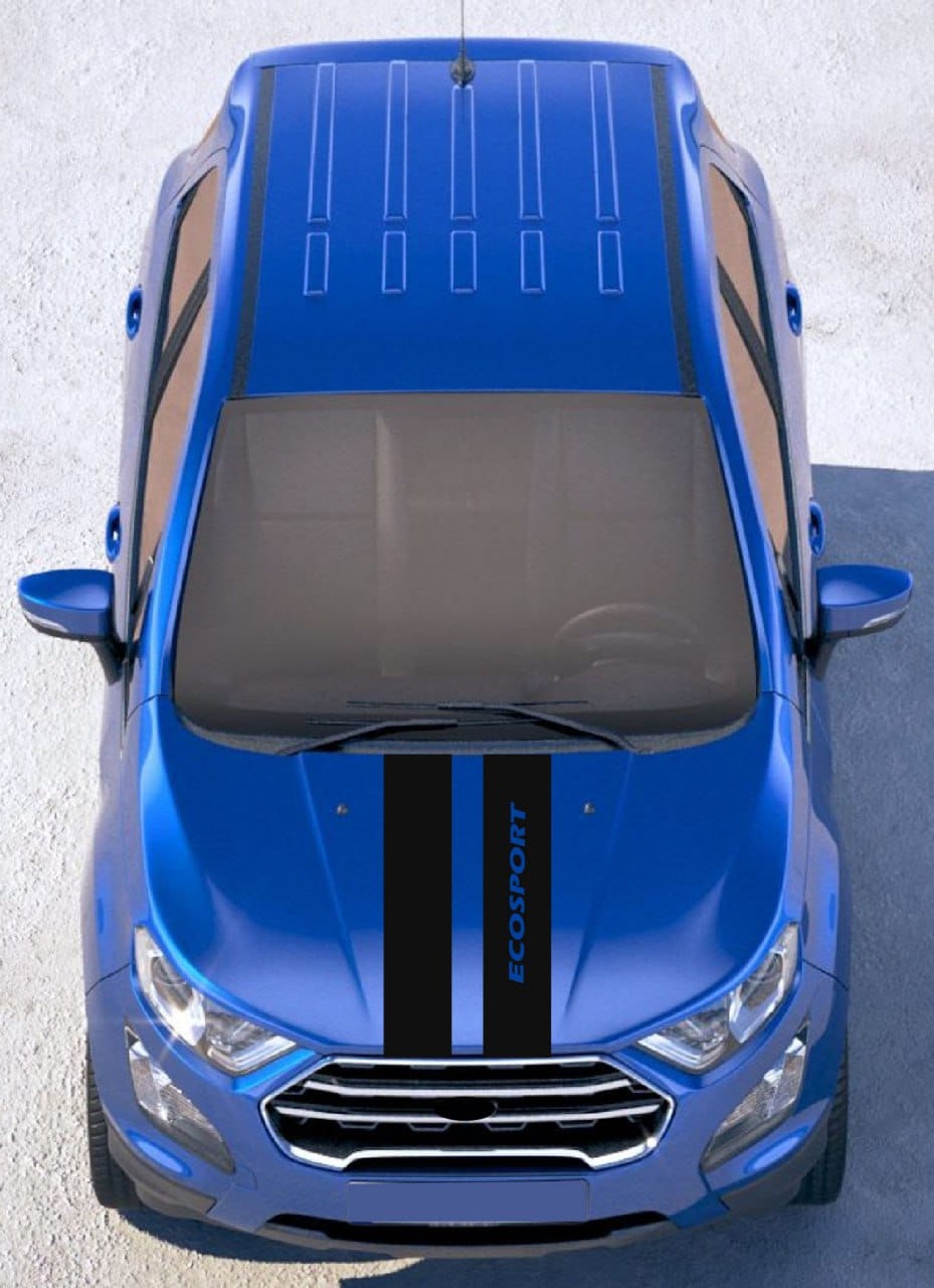 Ford EcoSport with side stripe vinyl decals installed

