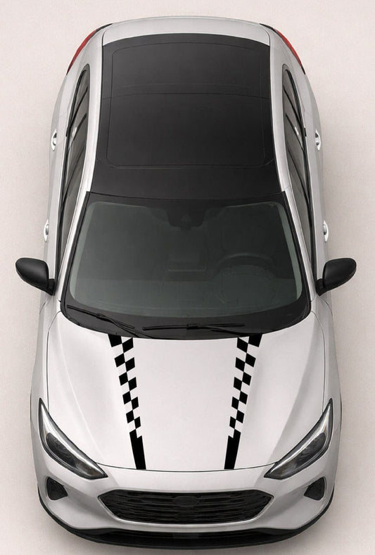 New Block Style Hood Vinyl Decals Compatible with Ford Focus