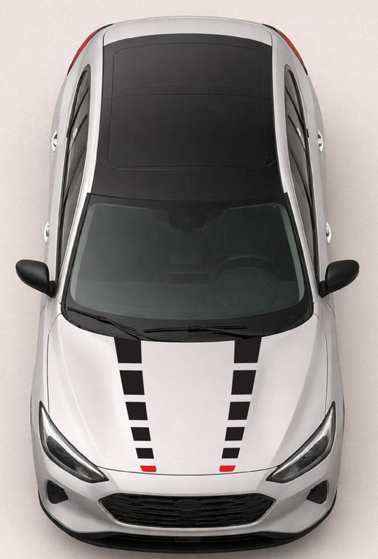 New Hood Vinyl Decal Stickers for Ford Focus – Racing Stripe Design