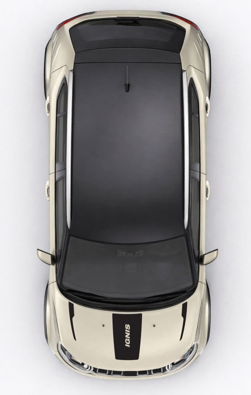Top-down view of a car with 'IGNIS' branding on a white background