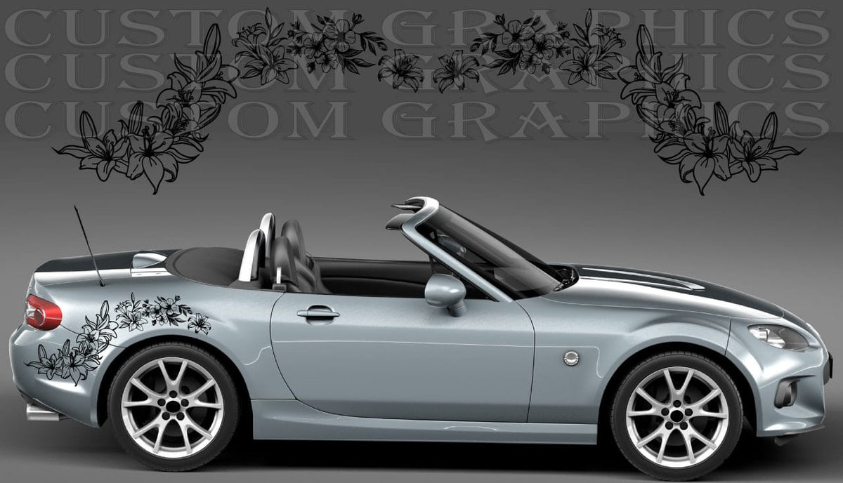 Custom side stripe vinyl decal compatible with Mazda MX-5 Miata NC
