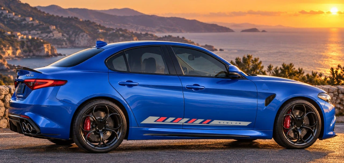 Premium Stickers Compatible with Alfa Romeo Giulia New line Design