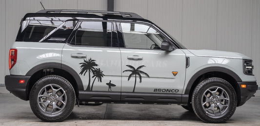 Premium Vinyl Stickers Decals Compatible With Ford Bronco Beach Unique Design