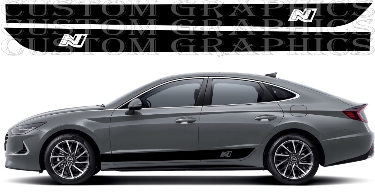 N1 Design Decal Sticker Vinyl Side Racing Stripes for Hyundai Sonata