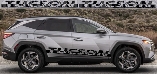 Premium Vinyl sticker Compatible with for Hyundai Tucson Exclusive car decals Name line design