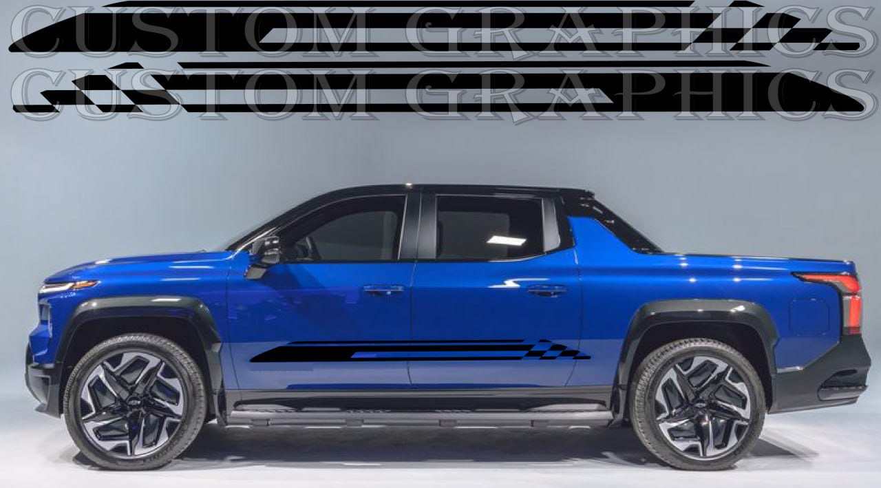 Vinyl Sticker Compatible With Chevrolet Silverado EV RST Attractive Design