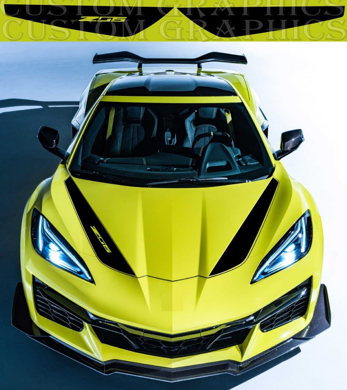 Stickers Compatible With Chevrolet Corvette Z06 Hood Design Graphics