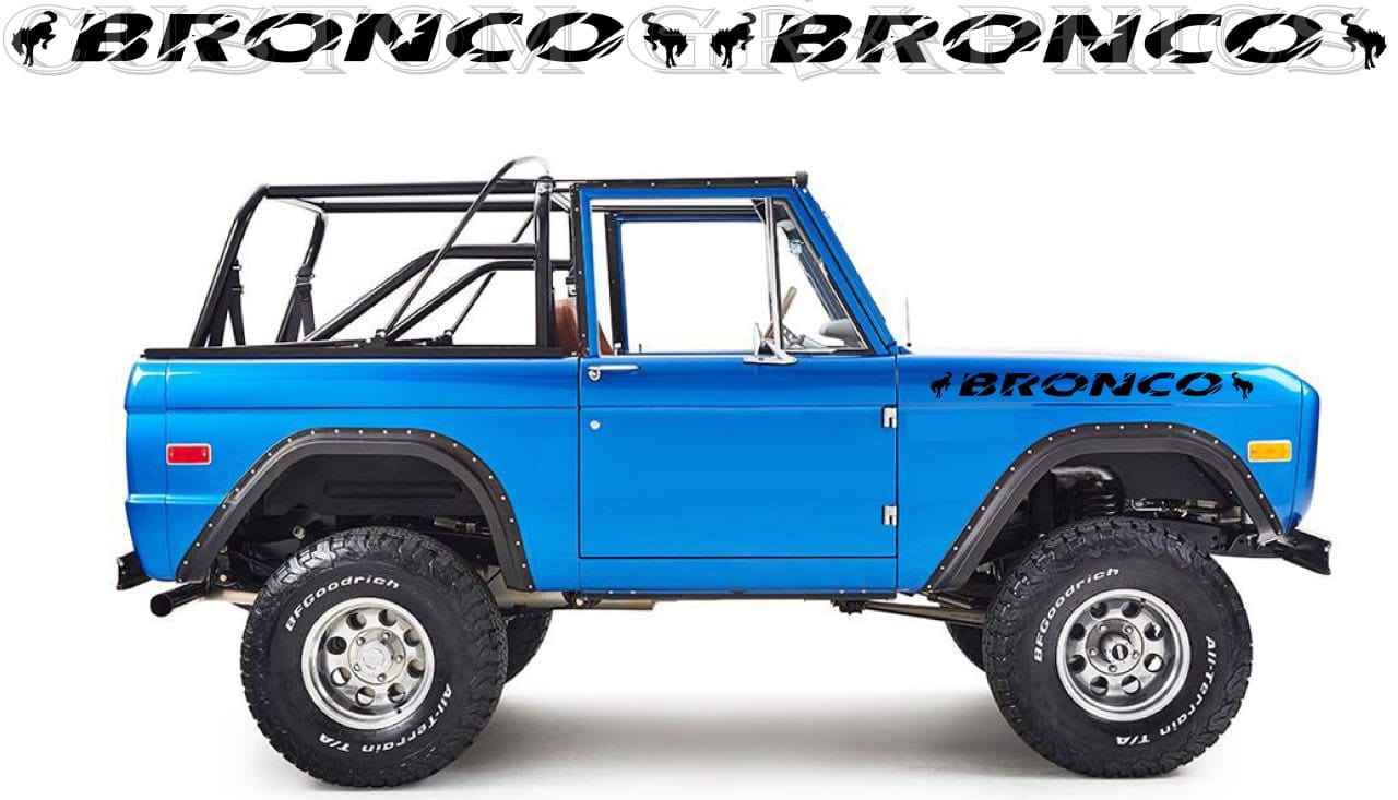 Premium Vinyl Stickers Decals Compatible With Ford Bron 1th gen 1966-1977 name Design