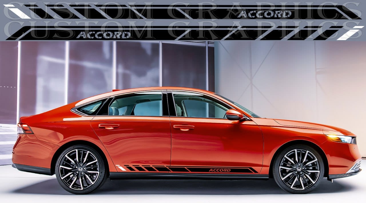 Sticker Vinyl Side Door Racing Stripes for Honda Accord New Design