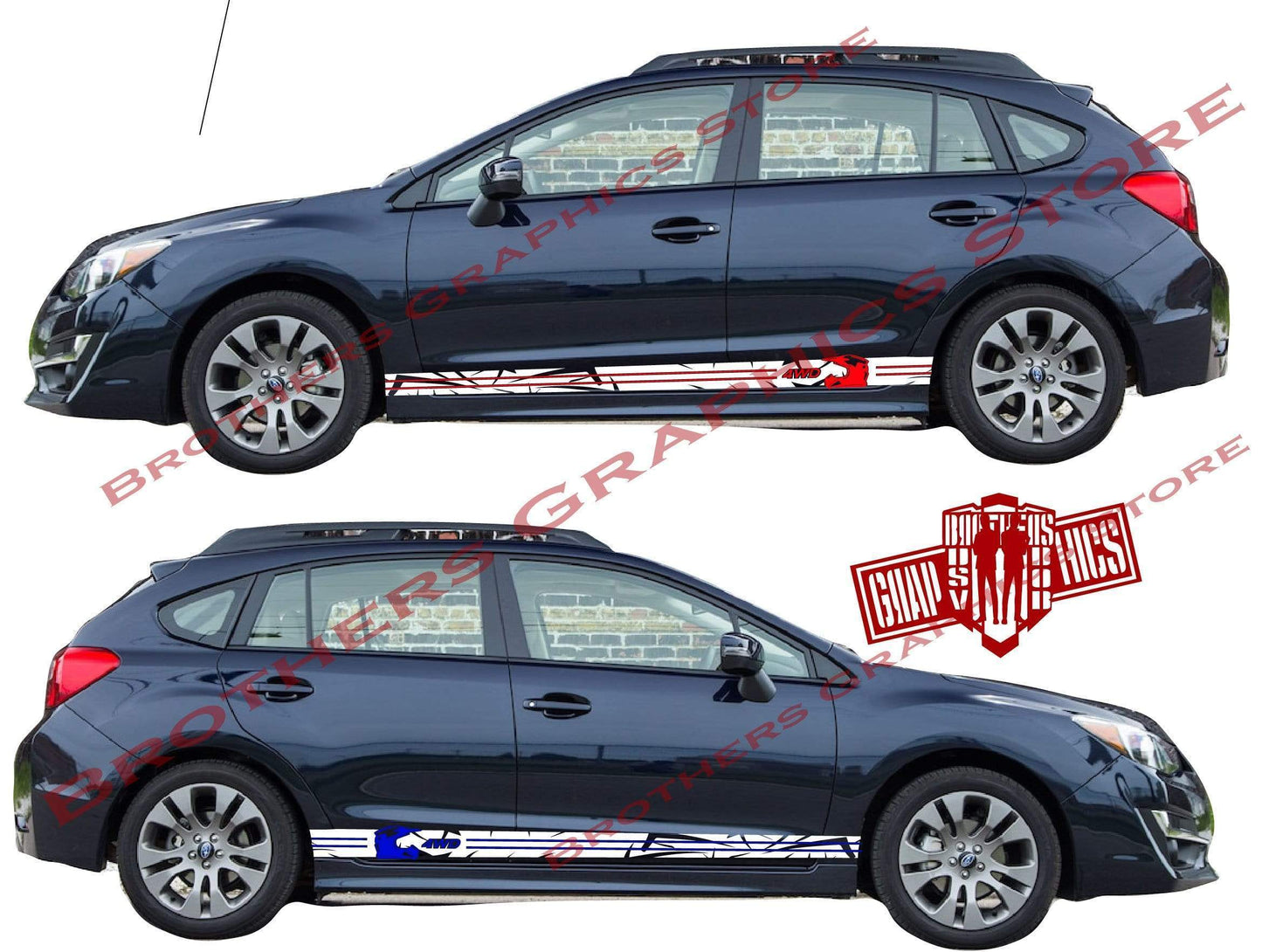 Premium Stickers Compatible With Subaru Impreza New Design BFF