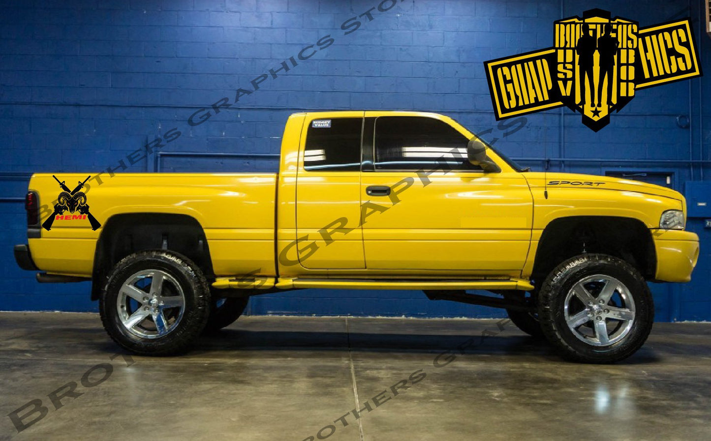 2 Color Decal With M-16 Graphics For Dodge Ram