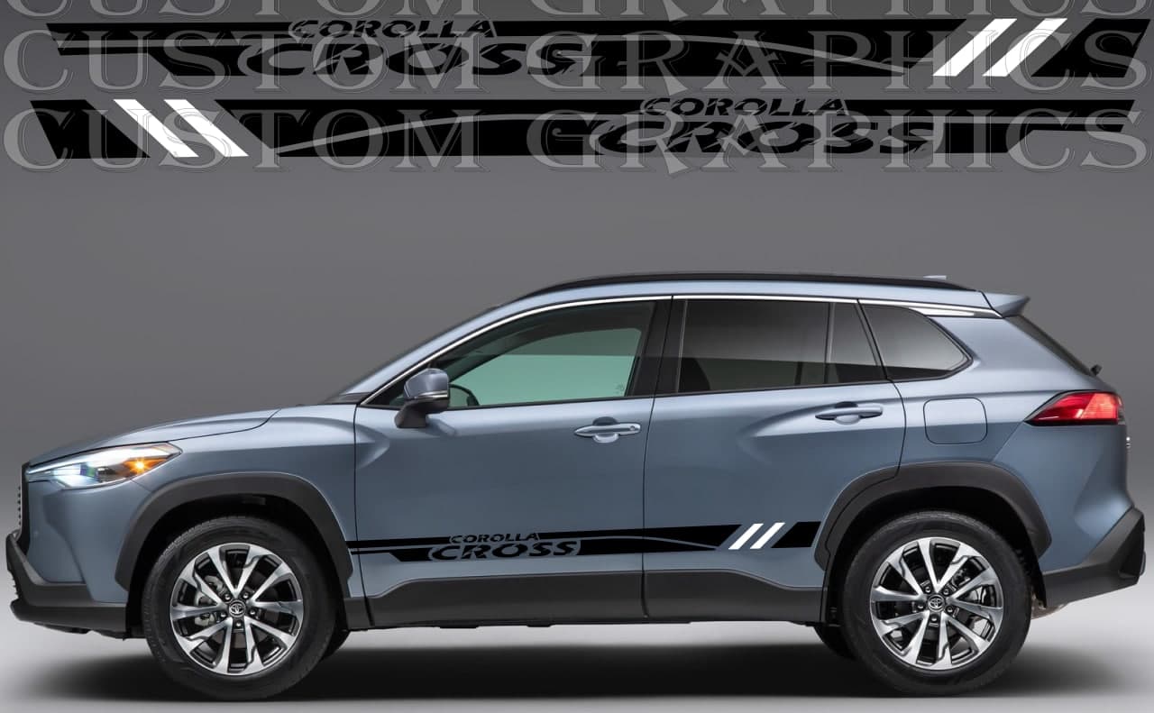 Vinyl Graphics 2 Color Design Vinyl Stripes Compatible With Toyota Corolla Cross 2022