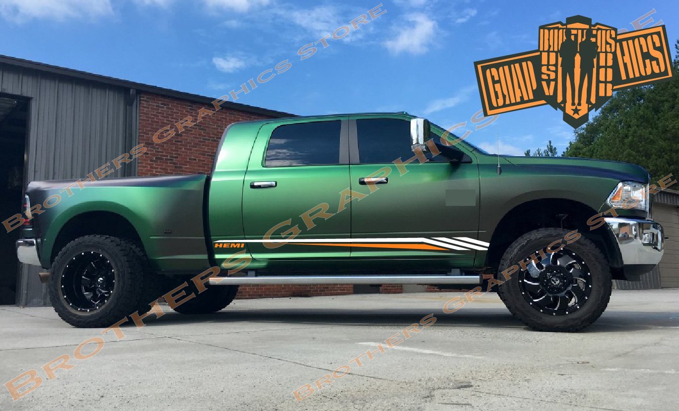 2 Color Graphics Vinyl Decals For Dodge Ram