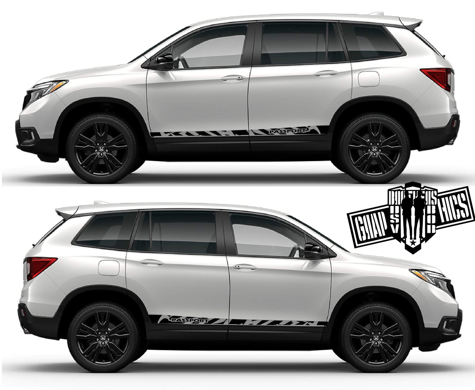 2x Decal Sticker Vinyl Side Racing Stripes for Honda Passport - Brothers-Graphics