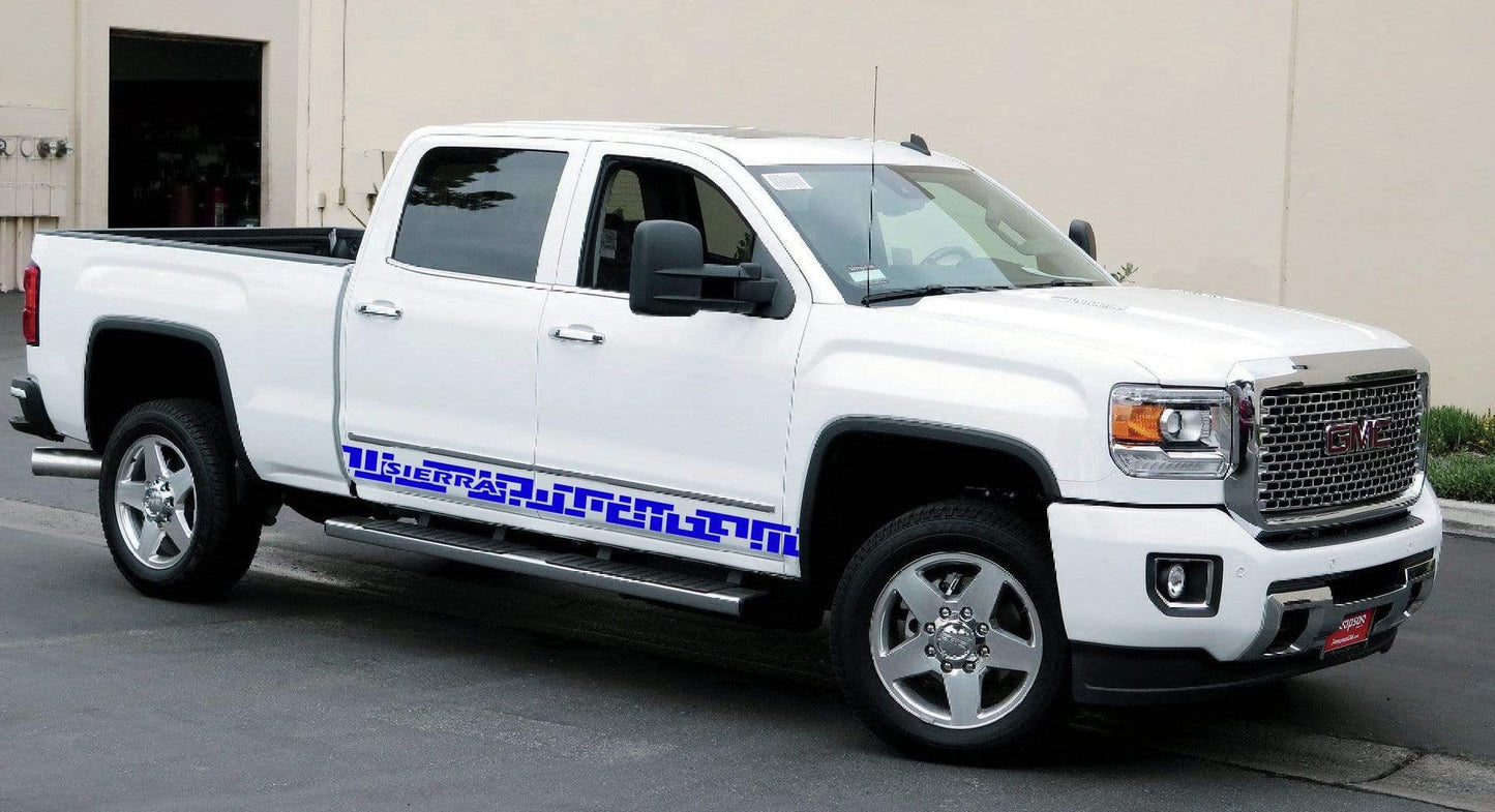 2X Vinyl Color Graphic Racing Decal Kit Sticker For GMC Sierra - Brothers-Graphics