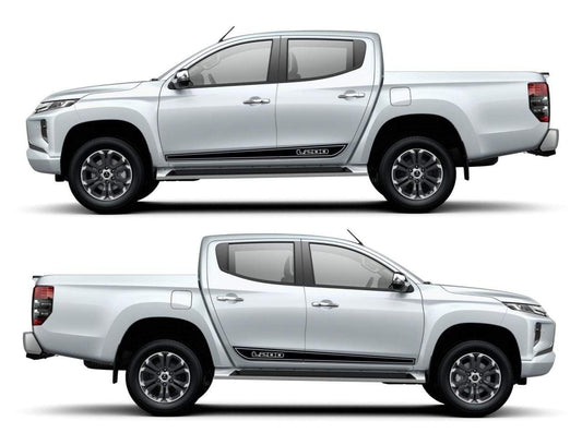 2X Vinyl Color Graphic Racing Decal Kit Sticker For Mitsubishi L200 2006-2021 - Brothers-Graphics