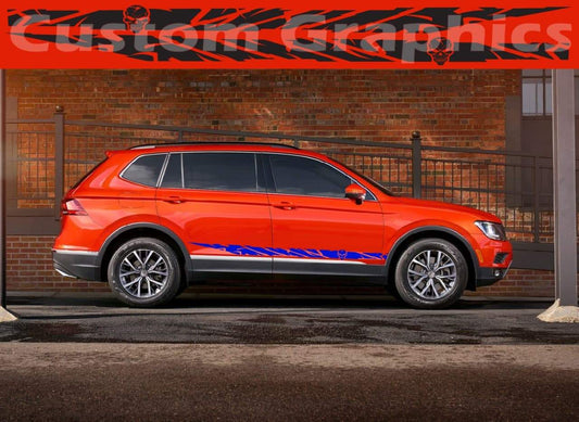 Vinyl Graphics Best Skull Graphic Vinyl Graphics Decals Compatible with VW Tiguan