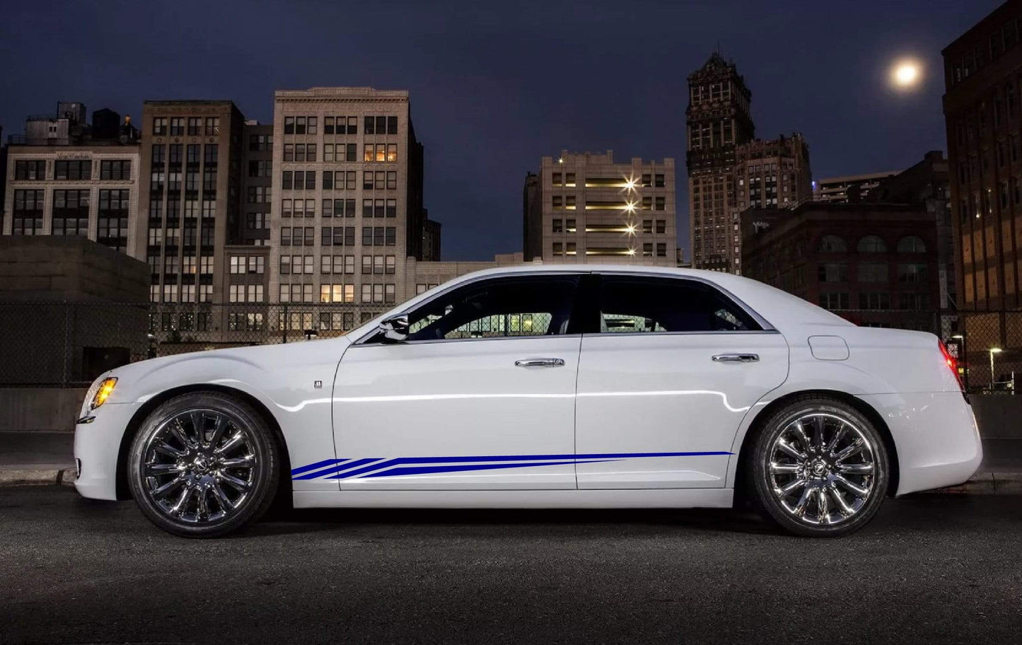 Premium Vinyl Sticker Compatible with Chrysler 300 300 S All Models Size Unique Figure Line Design Sticker Street Auto