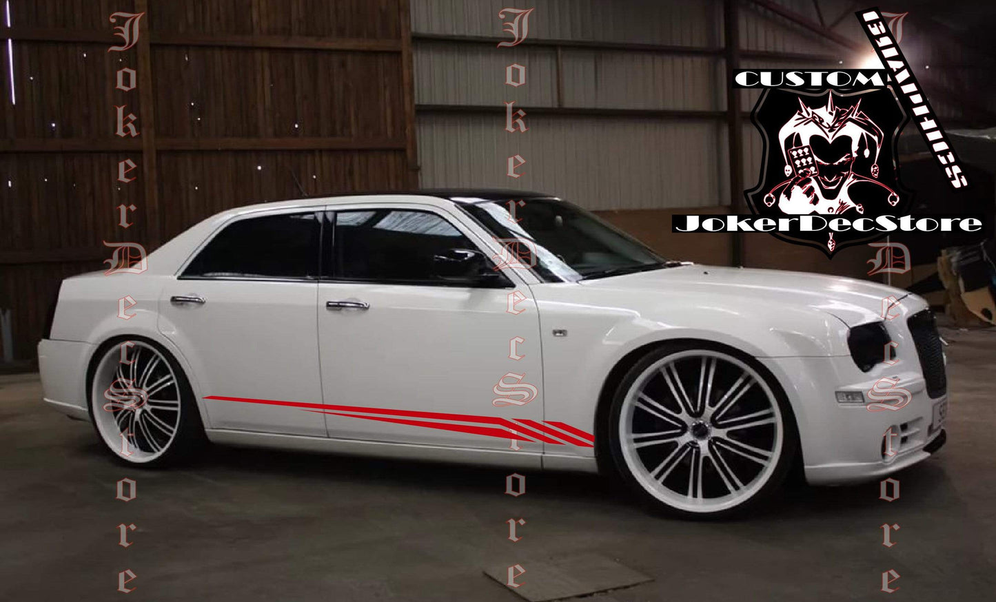 Premium Vinyl Sticker Compatible with Chrysler 300 300 S All Models Size Unique Figure Line Design Sticker Street Auto