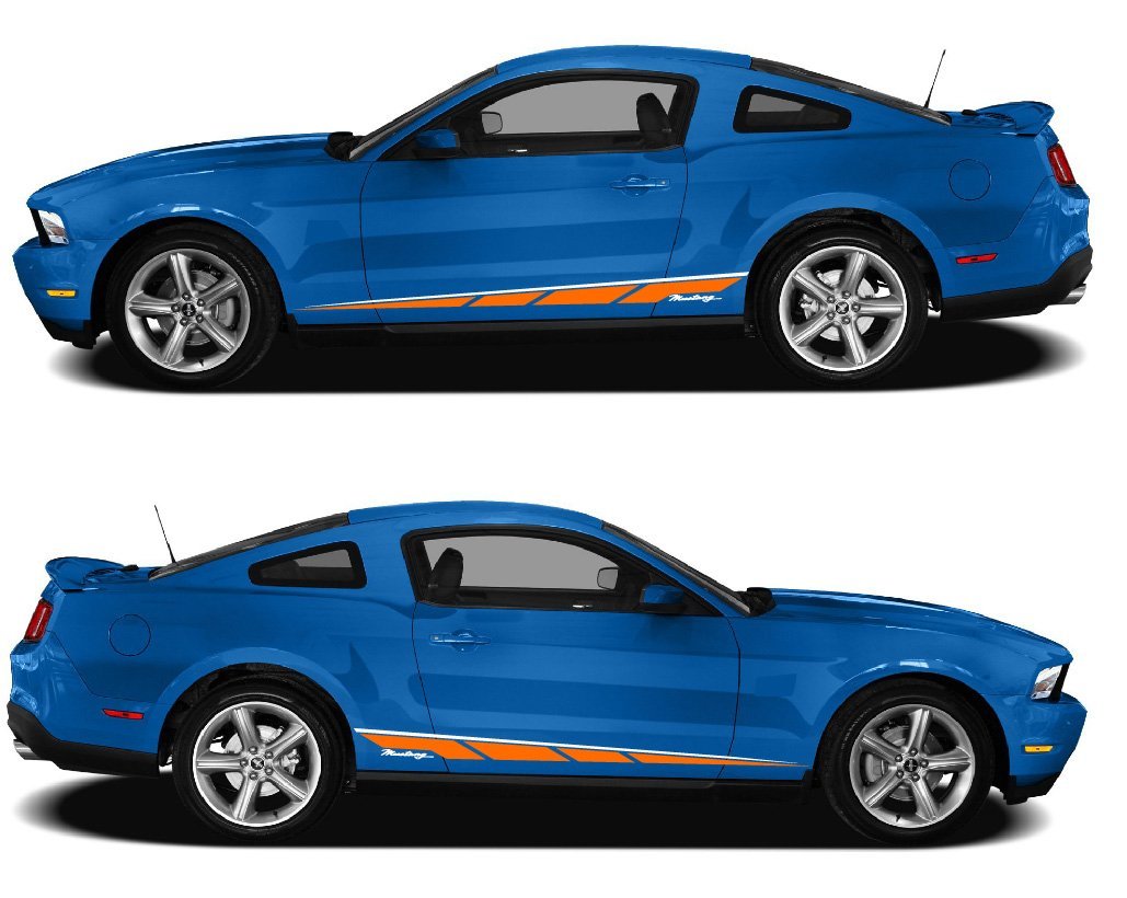 Car Side Vinyl Stripe For Ford Mustang | Black ford decal