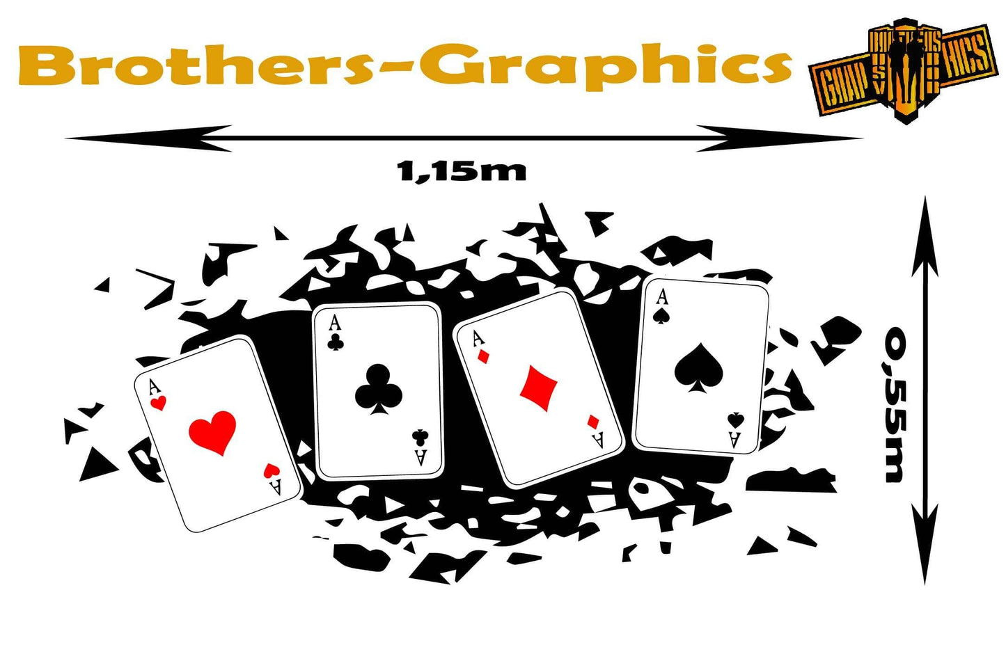 Cards Graphic Vinyl Stickers for car | UNIVERSAL STICKERS Fit any Vehicle