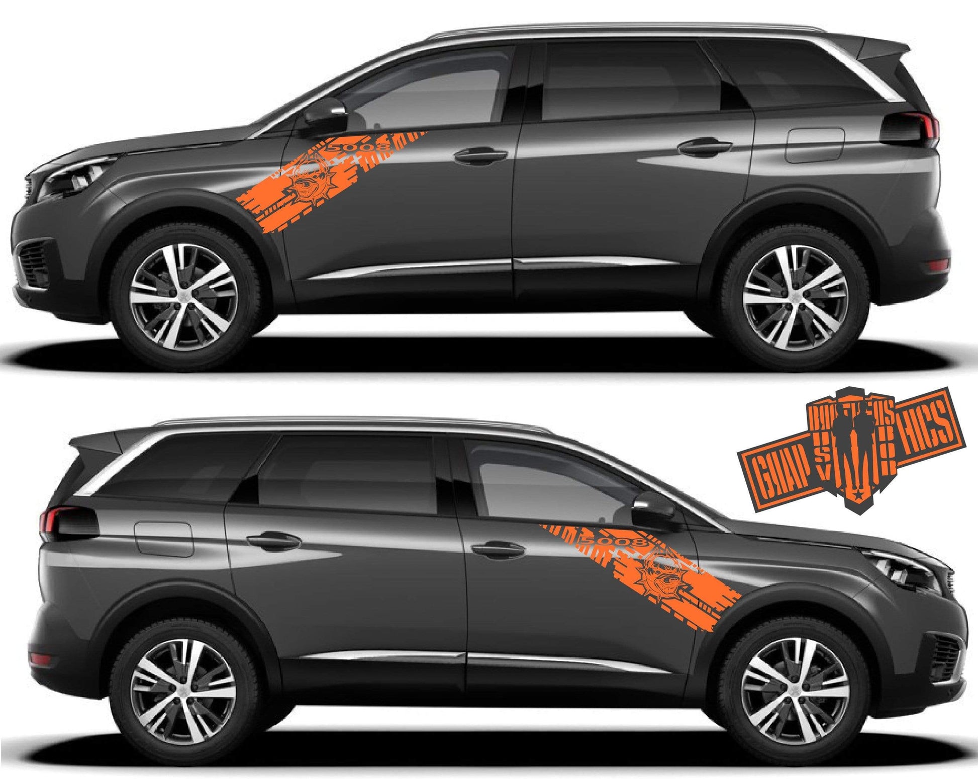 Custom Decal Sticker Vinyl Side Racing Stripes for Peugeot 5008 - Brothers-Graphics