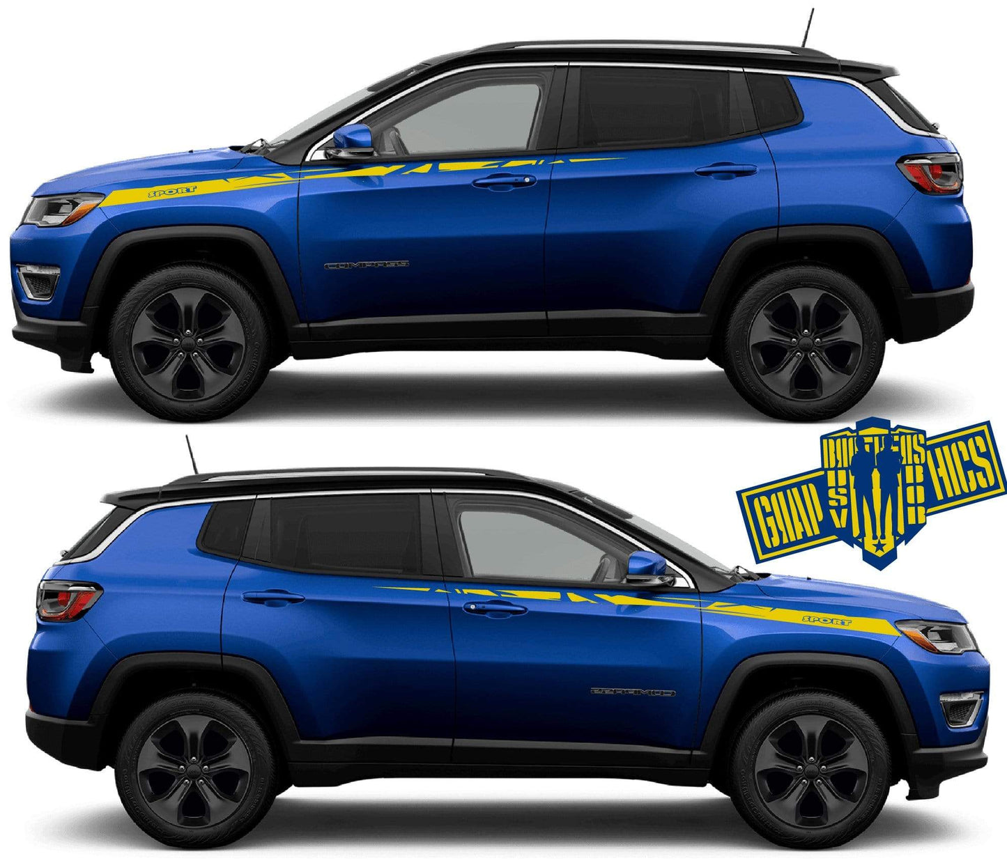 Custom Racing Decal Sticker Side Door Stripe Stickers For Jeep Compass - Brothers-Graphics