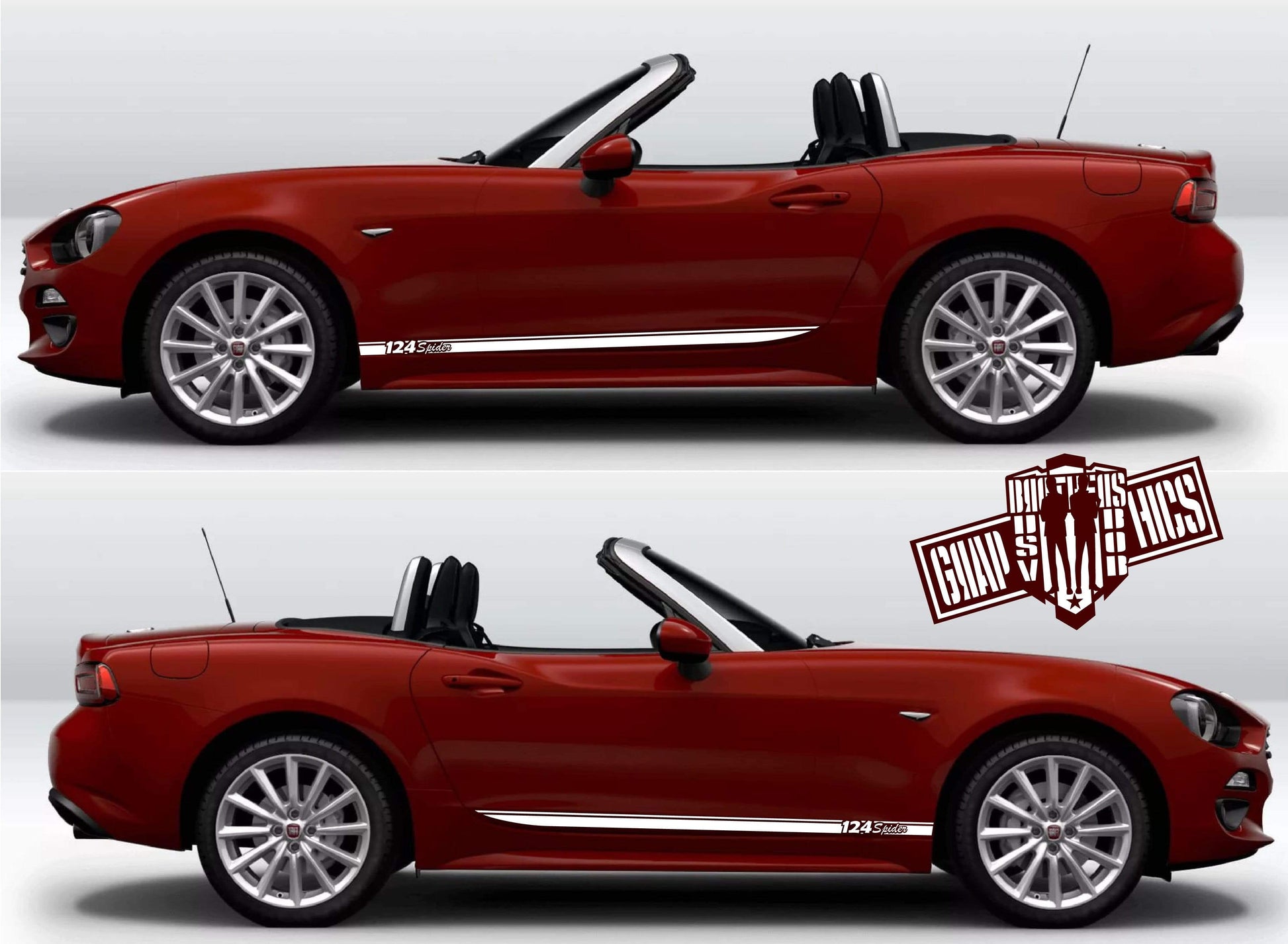 Custom Racing Decal Sticker Stripe Stickers for Fiat Spider 124 - Brothers-Graphics