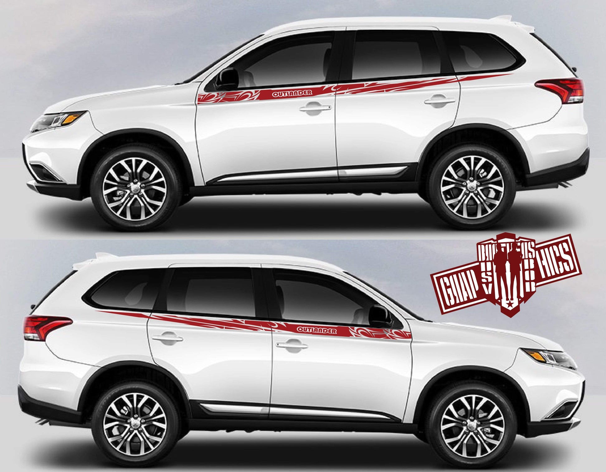 Customized Graphic Decals for Mitsubishi Outlander decal - Brothers-Graphics