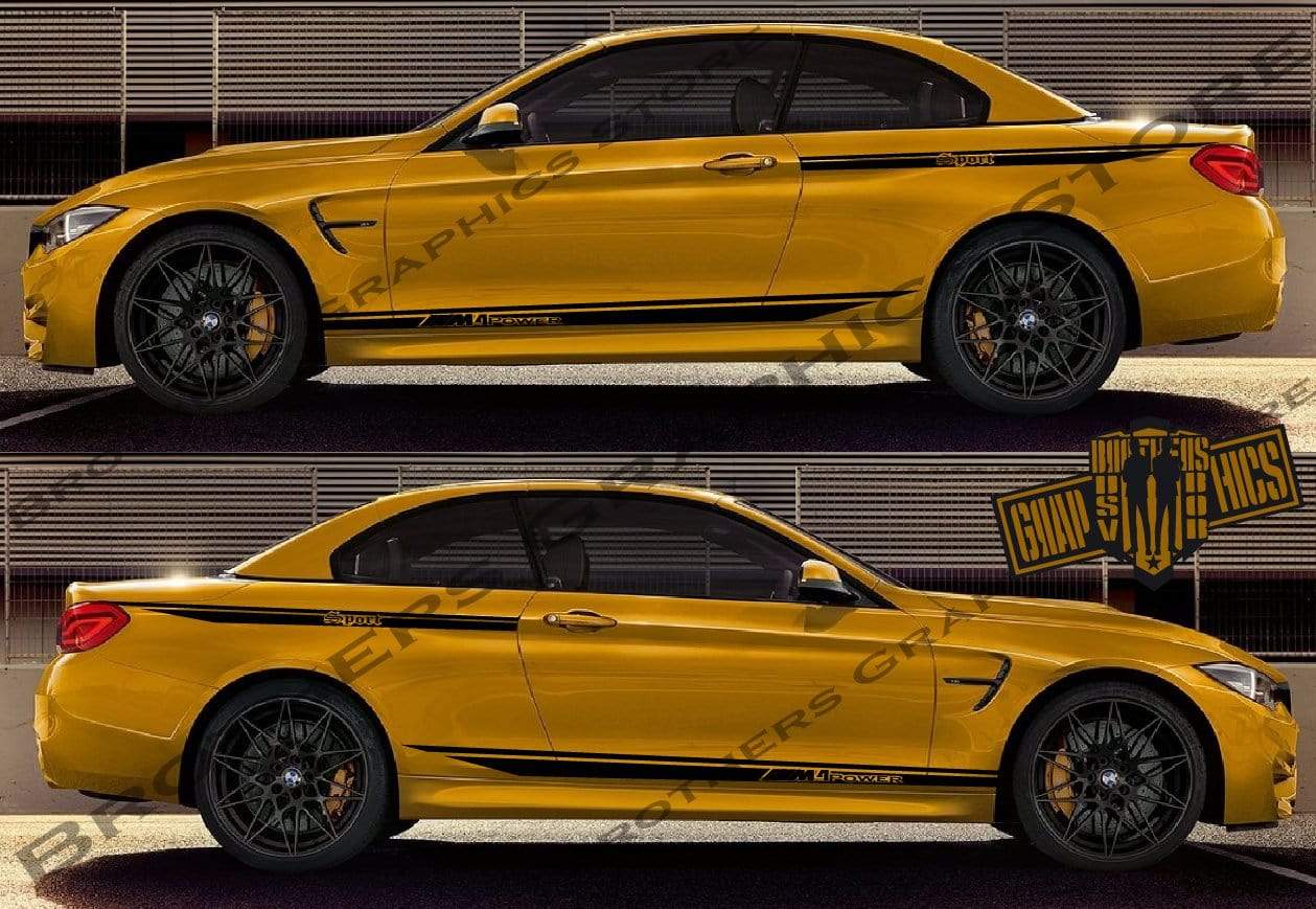 Decal Sticker Vinyl Side Racing Stripes for BMW M4 - Brothers-Graphics