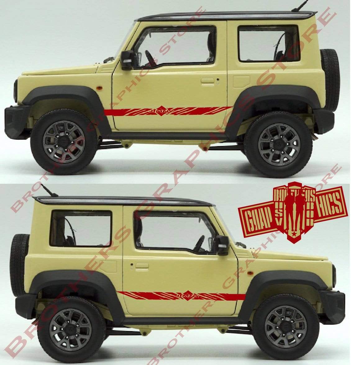 Decal Sticker Vinyl Side Racing Stripes for Suzuki Jimny - Brothers-Graphics