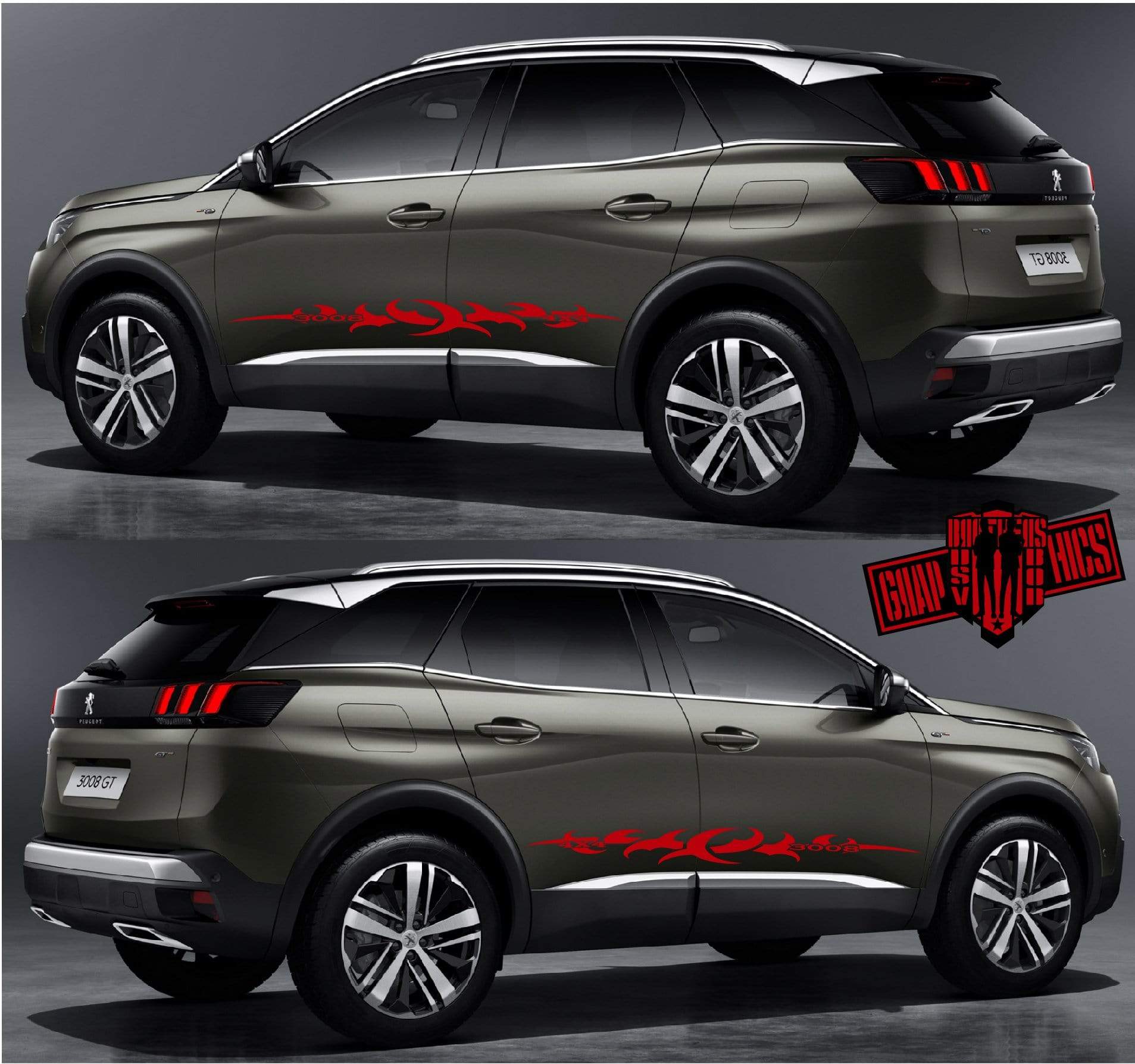 Decal Stickers Car Racing Vinyl Decal Sticker for Peugeot 3008 - Brothers-Graphics