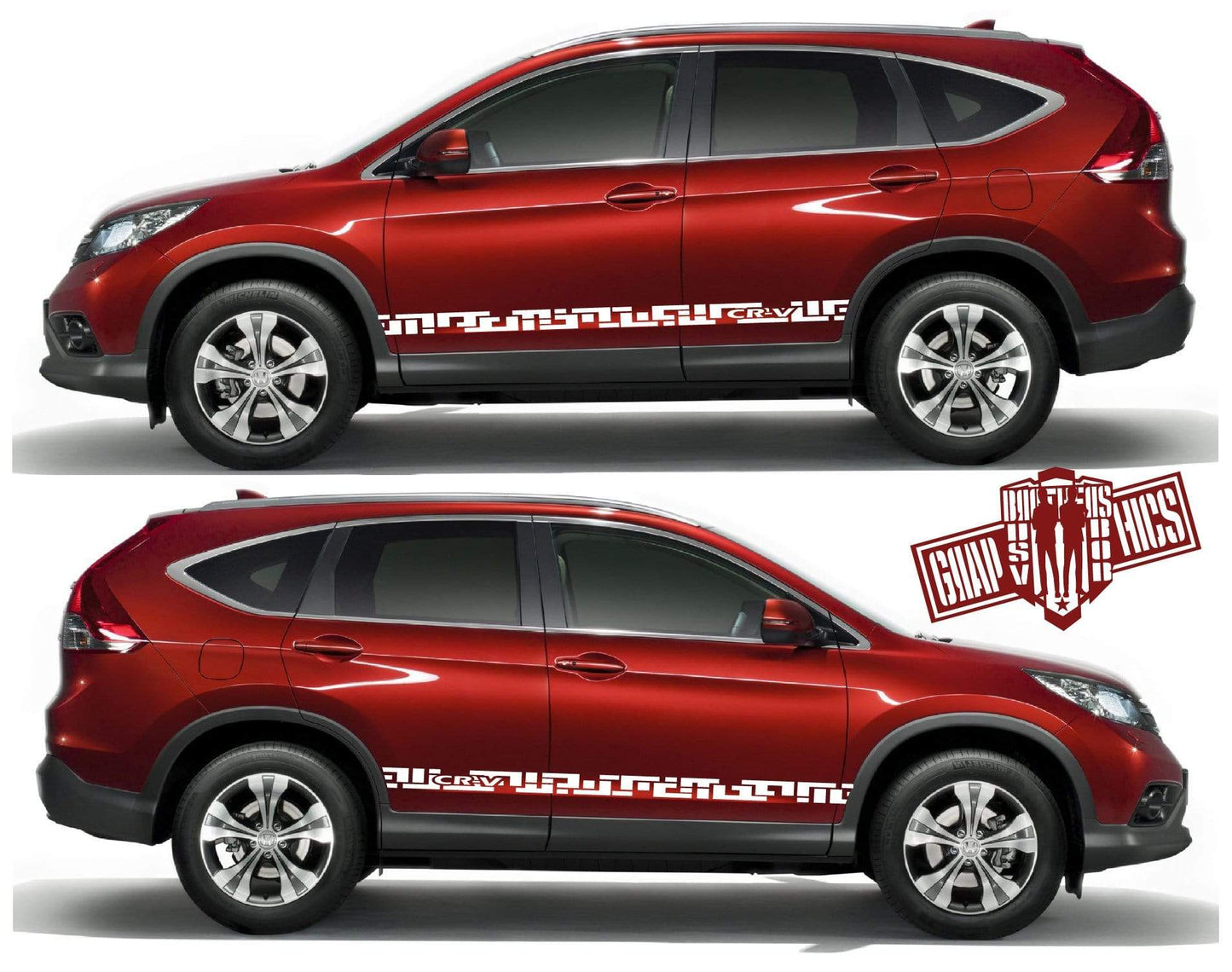 Decals Racing Car Doors Stickers Stripes For Honda CR-V - Brothers-Graphics