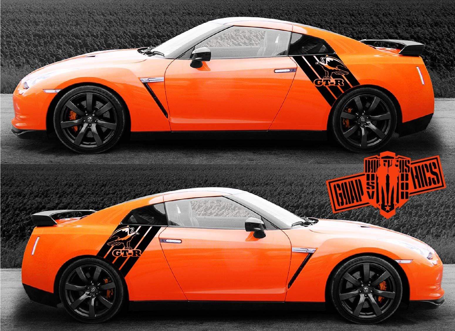 Premium Hood Stickers Compatible With Nissan GT-R GTR Sport Racing Stylish Exclusive
