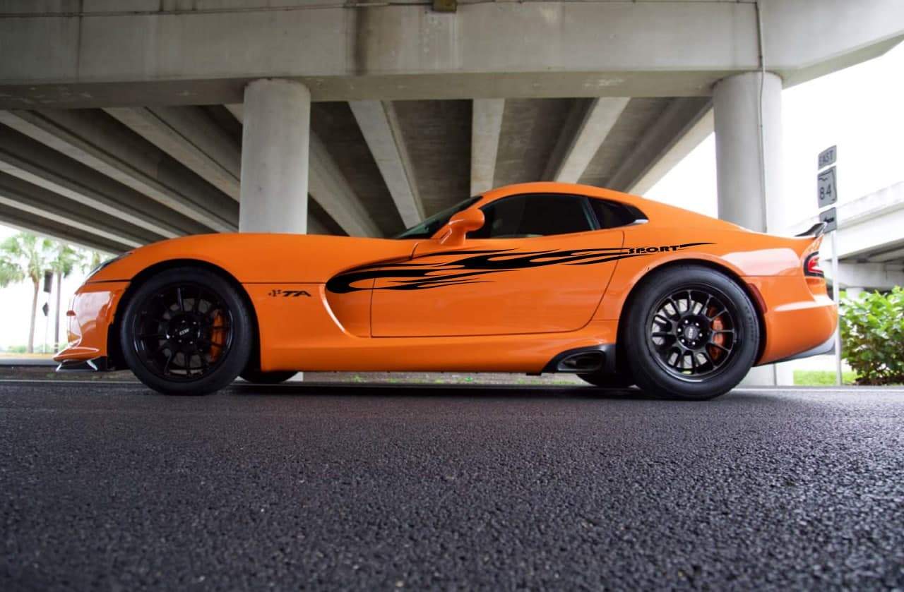 Vinyl Graphics Flame Line Graphic Vinyl Door Decal Racing Stripe stickers for Dodge Viper