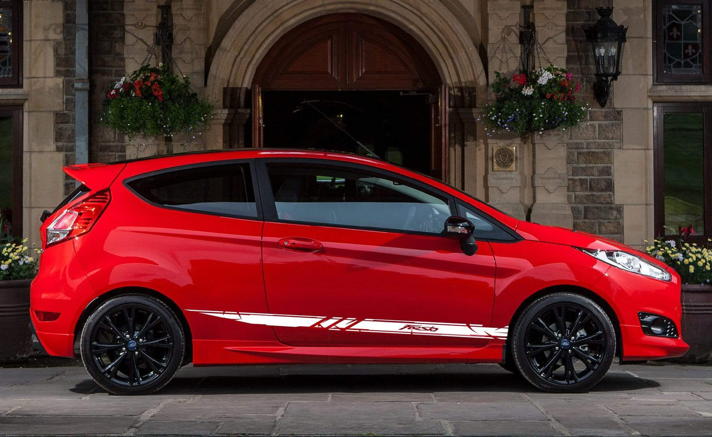 Premium Vinyl Stickers Compatible with Ford Fiesta Stylish Exclusive Auto Racing Line Design