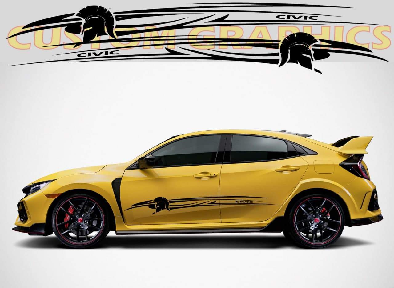 Vinyl Graphics Graphic Line Stickers Compatible With Honda Civic, All Models Size